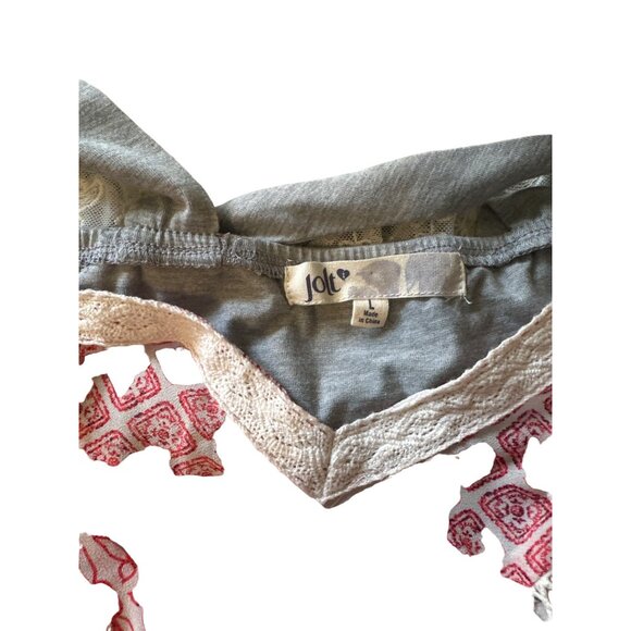 💖Jolt Women's Boho Chic Sleeveless Top With Lace Hem Size L - Picture 7 of 7